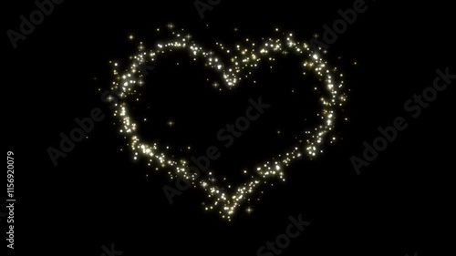 love particle gold color for valentine event endless loop