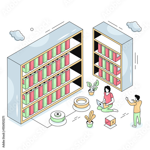 Premium download illustration of bookcase