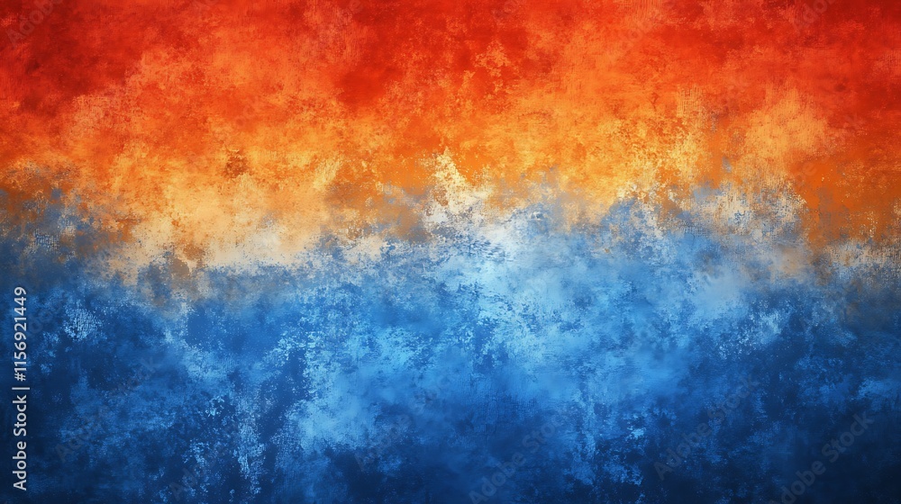 Obraz premium Fiery Abstract Digital Painting: Vividly Contrasting Blue and Red Hues. AI Generated