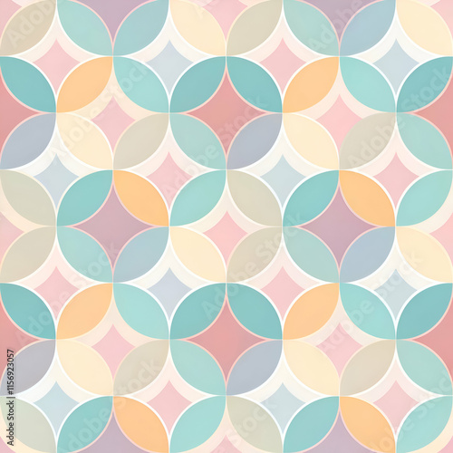Wallpaper Mural A Pastel Geometric Pattern with Overlapping Circles. Torontodigital.ca