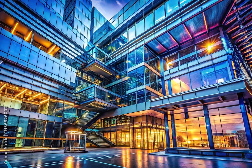 Fototapeta premium Futuristic Robotic Automation Architecture: Abstract Digital Process Flow