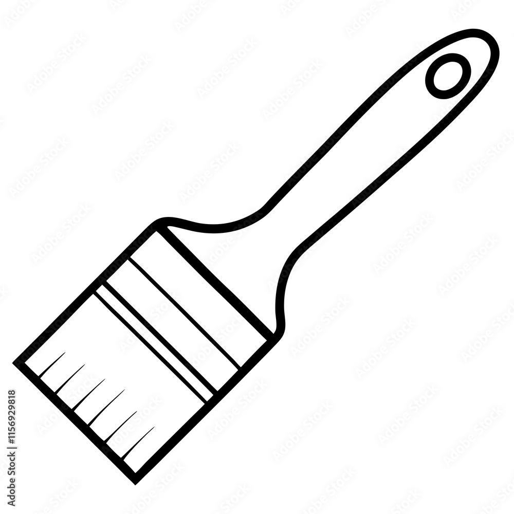 Abstract Line Art with Paintbrush Motif Abstract Line Art with Paintbrush Motif