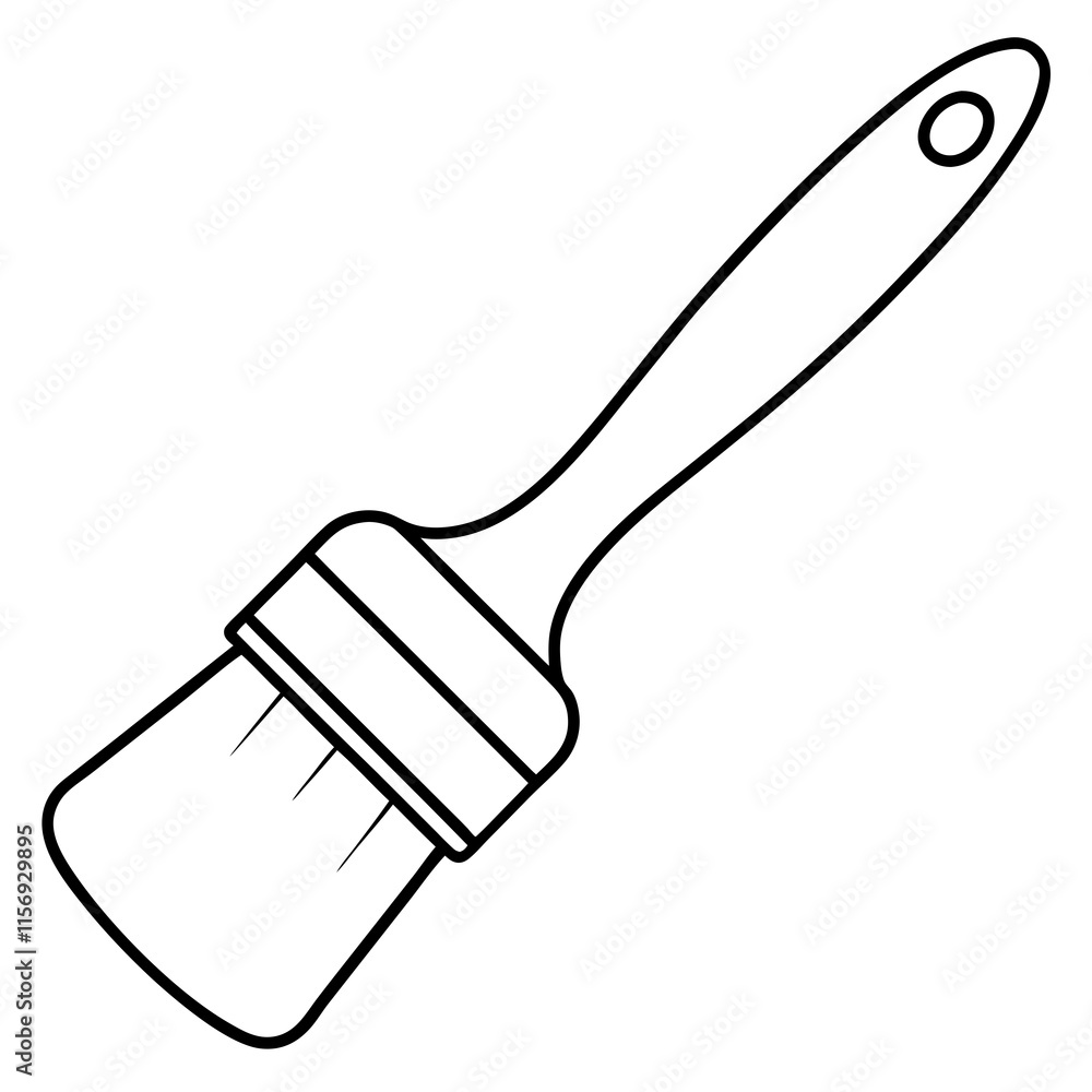 Abstract Line Art with Paintbrush Motif Abstract Line Art with Paintbrush Motif