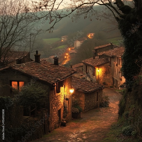 Itxaussu is a scenic village in French Basque Country. photo