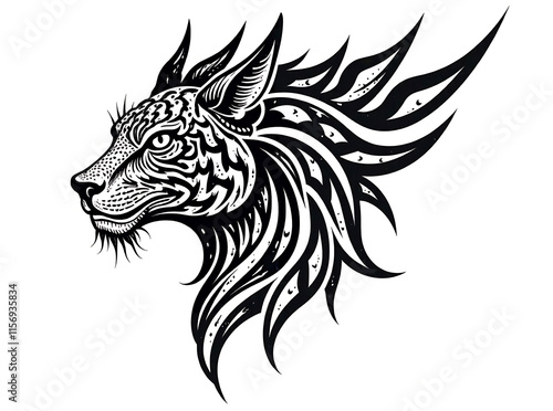 tribal pattern tattoo vector art design,tattoo tribal, sketch art design isolated on white background photo