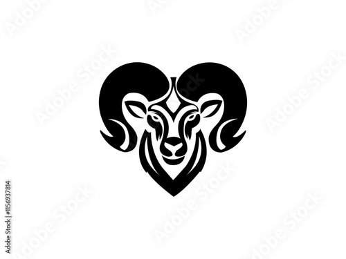 Ram Logo Design Vector Art