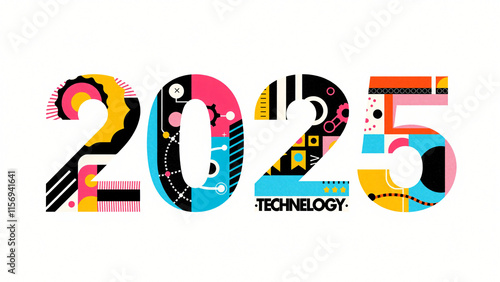 2025 happy new year text design