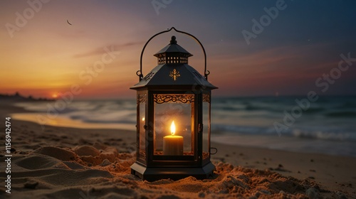 lantern on the beach