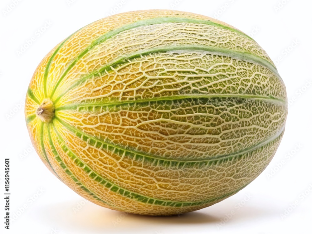 Juicy Whole Melon Isolated on White Background - Panoramic Stock Photo Juicy Whole Melon Isolated on White Background - Panoramic Stock Photo
