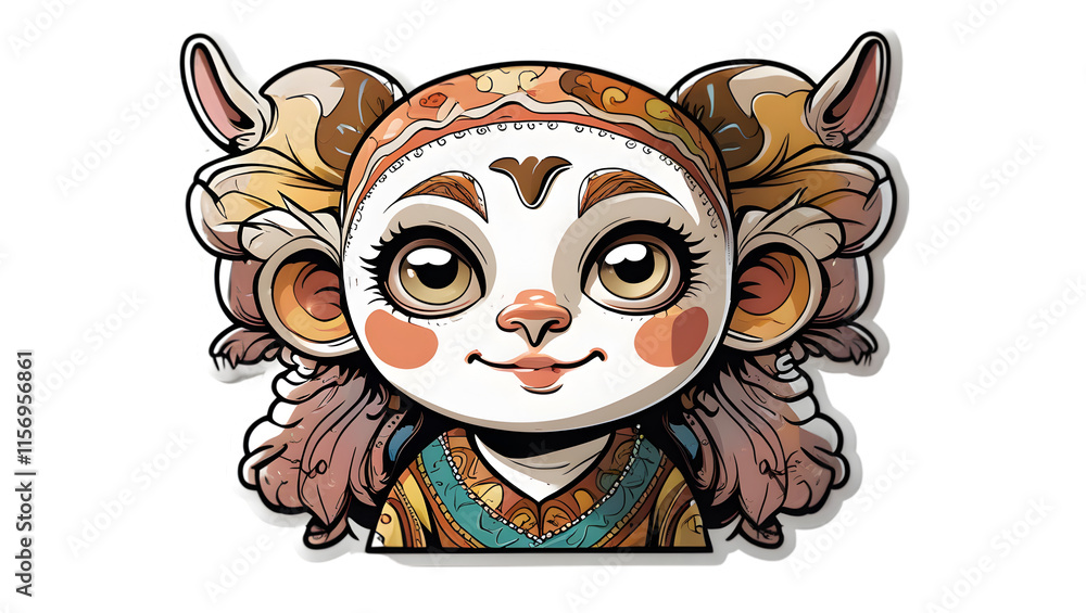 Fototapeta premium cartoonic sticker face