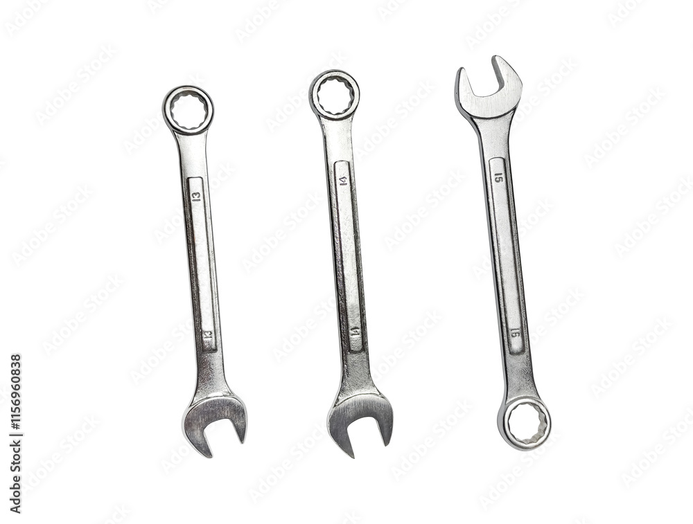 wrenches or spanner set with numbers marked transparent background wrenches or spanner set with numbers marked transparent background