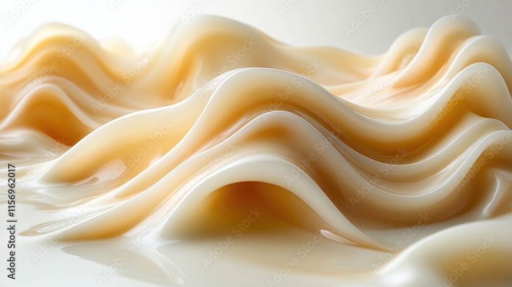 Fototapeta premium Creamy, wavy texture background.