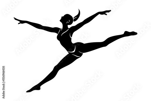 Vector illustration of gymnast silhouette