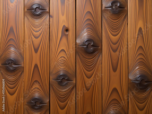 The Unique Texture Of Sapeli Exotic Wood Panels Features A Distinctive Repetitive Pattern With Intricate Knots And Veins. 00001 photo