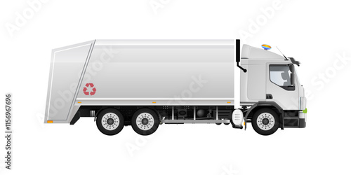 Garbage trucks cleaning and recycling service vector illustration