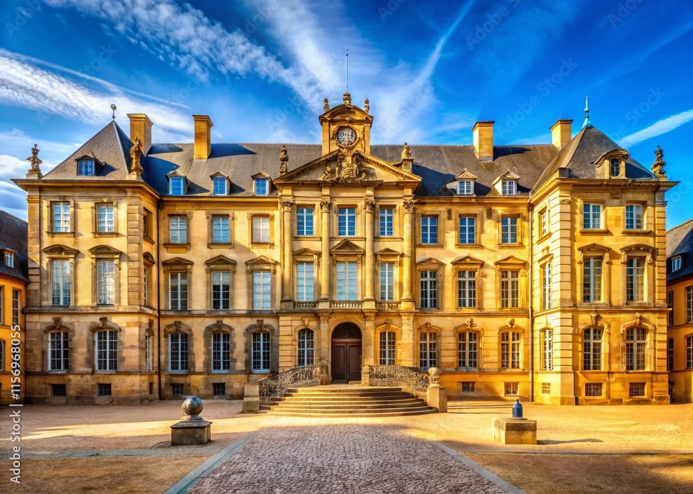 Fototapeta premium Majestic Metz Governor's Palace Facade: Historic French Architecture Stock Photo
