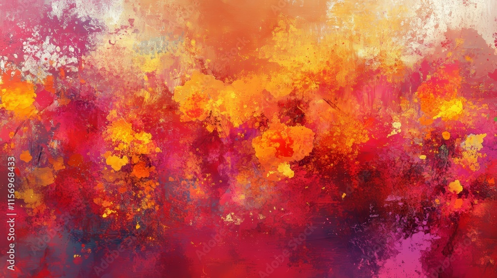 Abstract art painting with red, orange, and yellow colors. Abstract art painting with red, orange, and yellow colors.