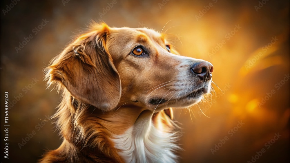 Majestic Side Profile of a Dog, Head Tilted Up, Canine Portrait Majestic Side Profile of a Dog, Head Tilted Up, Canine Portrait