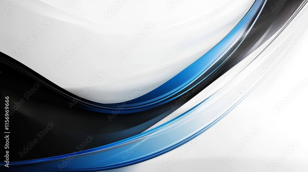Abstract blue, black and white wavy lines background. Abstract blue, black and white wavy lines background.