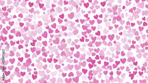 Wallpaper Mural Seamless pink hearts pattern on a white background; vector design. Torontodigital.ca