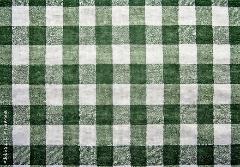 Green and White Checkered Pattern Textile for Table Settings, Picnic Themes, and Fashion Accessories in Various Creative Applications and Decorative Uses Green and White Checkered Pattern Textile for Table Settings, Picnic Themes, and Fashion Accessories in Various Creative Applications and Decorative Uses