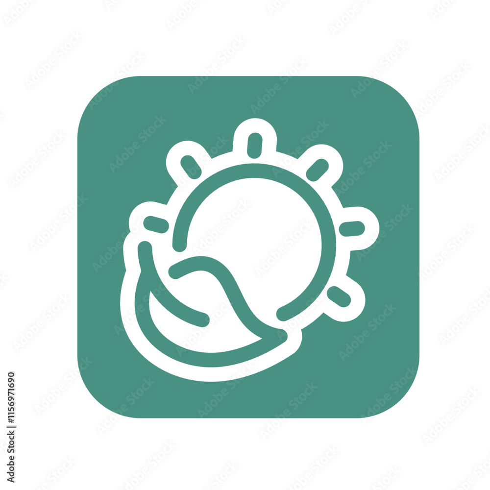 Obraz premium sun and leaf ecology icon
