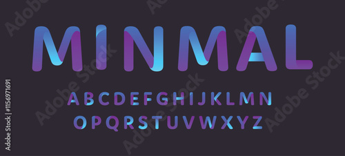 Creative Design vector Font of twisted Ribbon for Title, Header, Lettering, Logo. Funny Entertainment Active Sport Technology areas Typeface. Colorful rounded Letters and Numbers.
