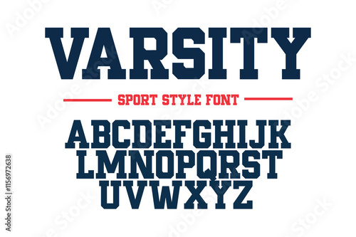 Classic college font. Vintage sport font in american style for football, baseball or basketball logos and t-shirt. Athletic department typeface, varsity style font. Vector
