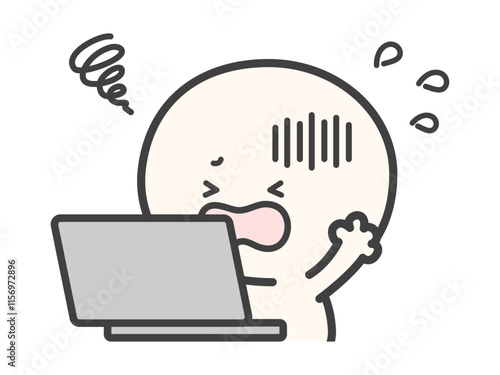 パソコンでトラブルが発生した人物01