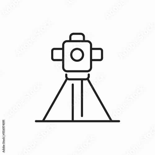 Surveyor equipment construction tool icon vector sign