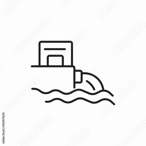 sewerage water power station icon vector sign