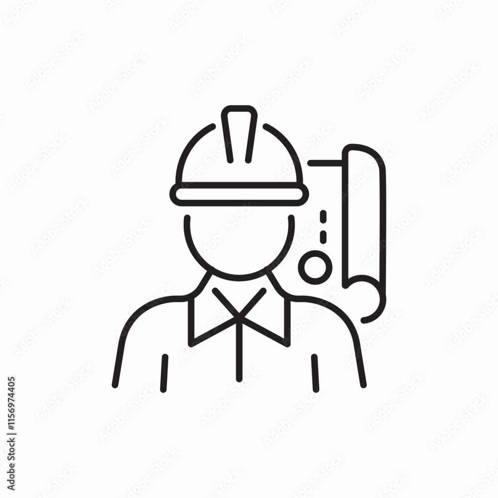 Construction worker engineer helmet icon vector sign Construction worker engineer helmet icon vector sign