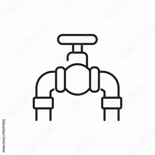 Industrial water pipe system icon vector sign