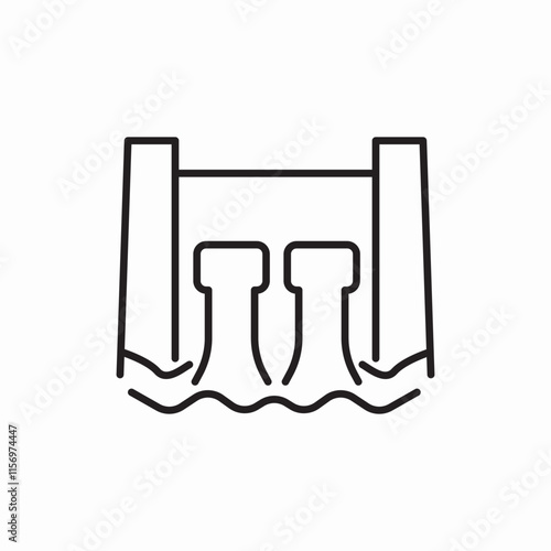 water power station icon vector sign