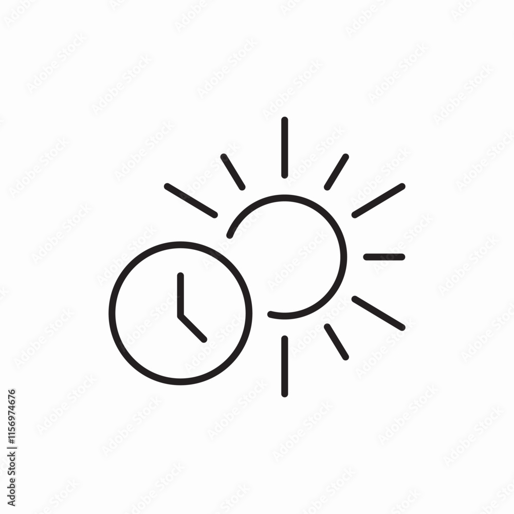 Daytime clock weather schedule icon vector sign Daytime clock weather schedule icon vector sign