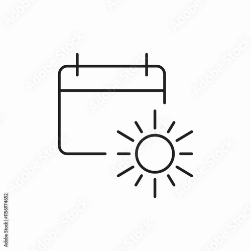 Calendar sunny day schedule icon vector sign