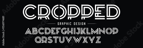 Modern techno font, futuristic line type of english alphabet letters and numbers. Minimal tech typeface vector typography. Future technology digital abc characters font, modern double line symbols

