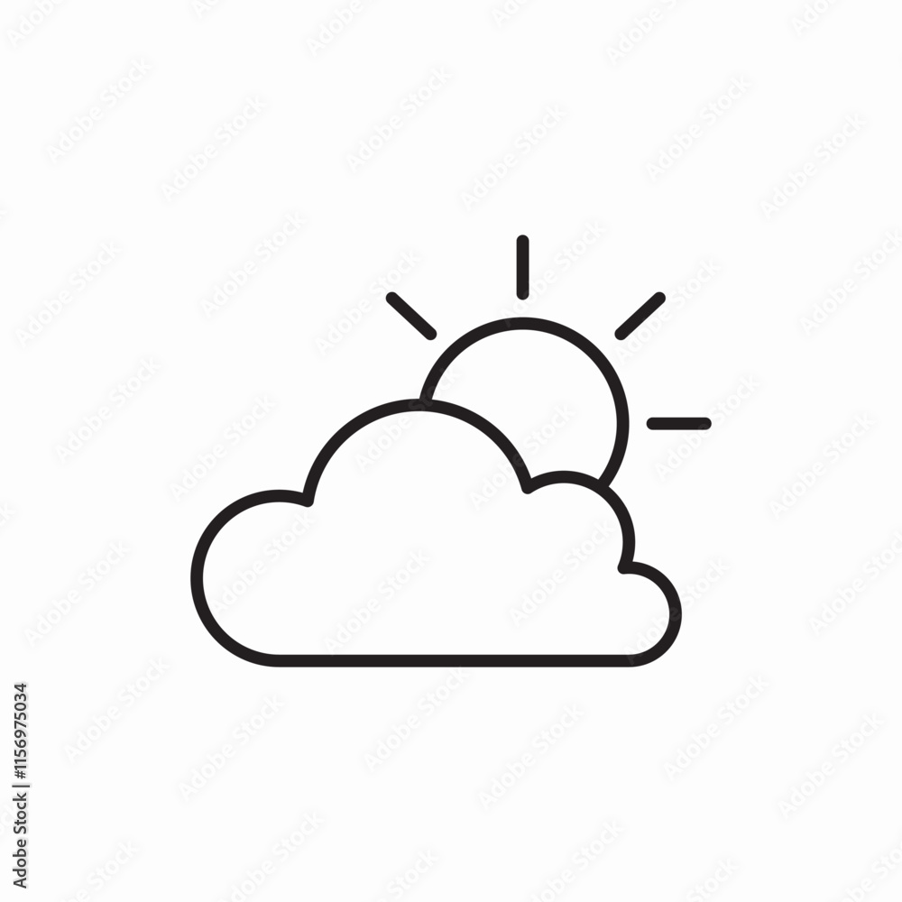 Partly sunny weather condition icon vector sign Partly sunny weather condition icon vector sign