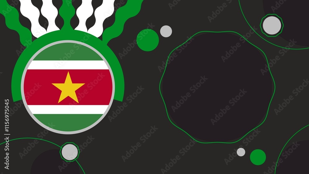 Obraz premium Suriname flag country geometric banner concept background 