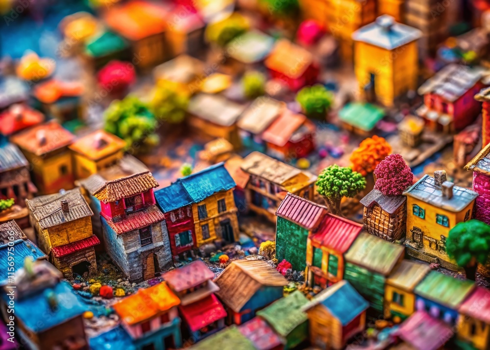 Naklejka premium Miniature Grunge Textures: A Collection of 4K Tilt-Shift Photography