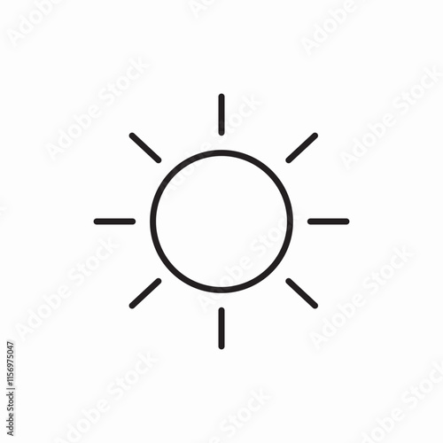 Bright sun weather forecast icon vector sign