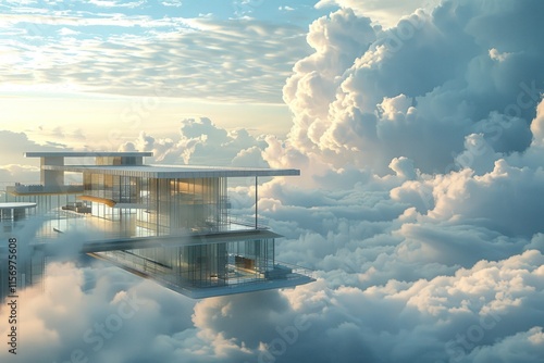 a hotel rising among the clouds with an elegant and modern design. Travel, Hotel Interiors