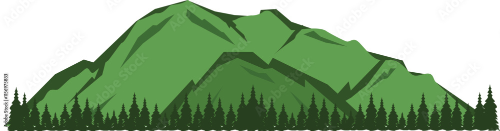 Fototapeta premium Mountain Landscape Illustration