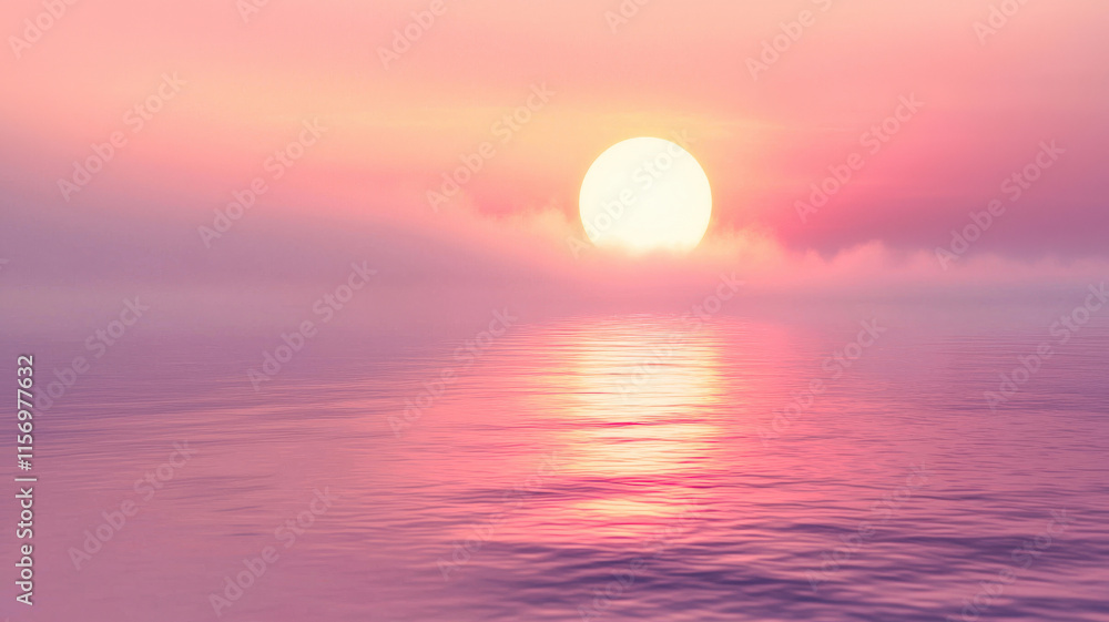 Sunset over foggy lake, soft orange and pink reflections. Tranquil, serene, peaceful, nature's beauty. Sunset over foggy lake, soft orange and pink reflections. Tranquil, serene, peaceful, nature's beauty.
