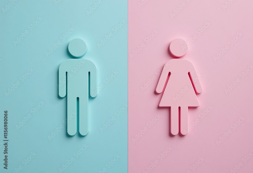 Simplified gender symbols on split background for sexual health education representation. Relevant for educational purposes, particularly in the context of sexual health education Simplified gender symbols on split background for sexual health education representation. Relevant for educational purposes, particularly in the context of sexual health education