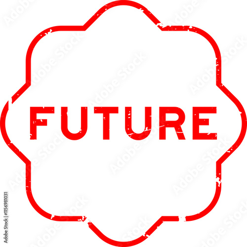 Grunge red future word rubber seal stamp on white background