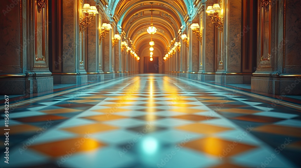 Obraz premium Grand Palace Hallway: A Luxurious Interior