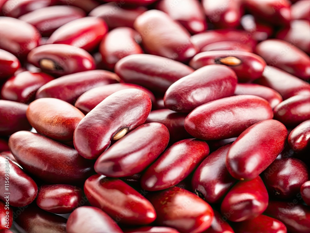 Macro shot of vibrant red kidney beans, isolated on white. High-resolution image perfect for healthy eating content. Macro shot of vibrant red kidney beans, isolated on white. High-resolution image perfect for healthy eating content.