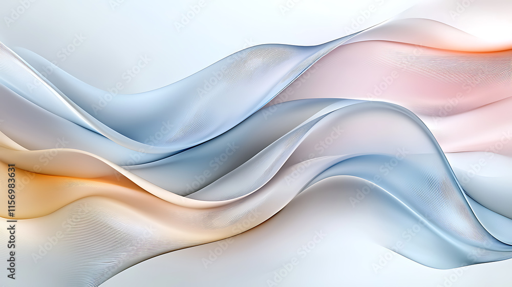 Obraz premium Dynamic flowing waves abstract art digital art modern design minimalist background soft colors aesthetic concept