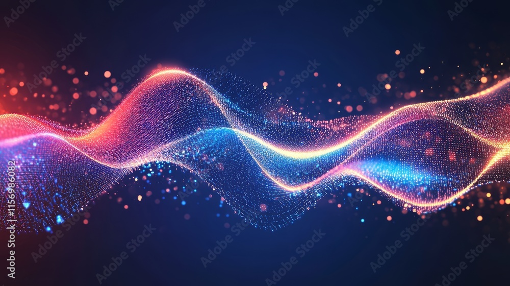 Fototapeta premium Abstract colorful wave particles background